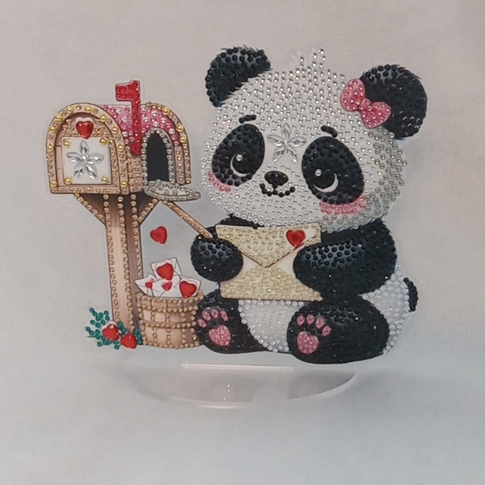 Completed diamond art tabletop decor